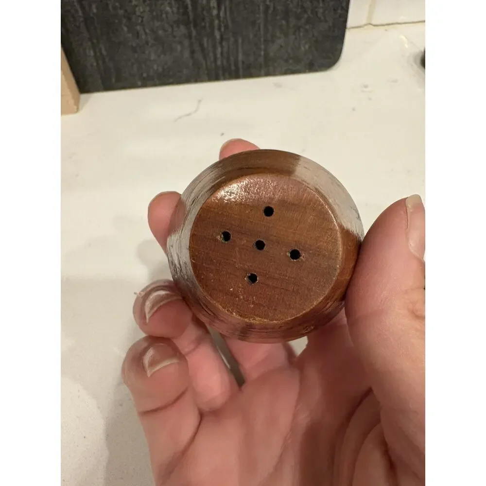 Vintage Topinabee Mich Wooden Salt & Pepper Shakers-Mid Century Modern